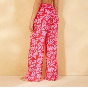Shade & Shore Red and Pink Wide Leg Pants